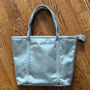 St. John Metallic Silver cosmetic Tote